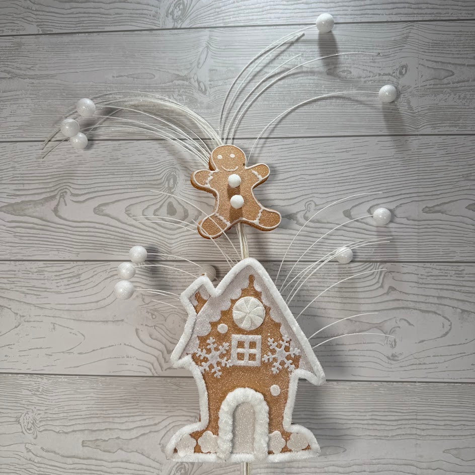 GINGERBREAD HOUSE SPRAY X2 - 85994WT * G