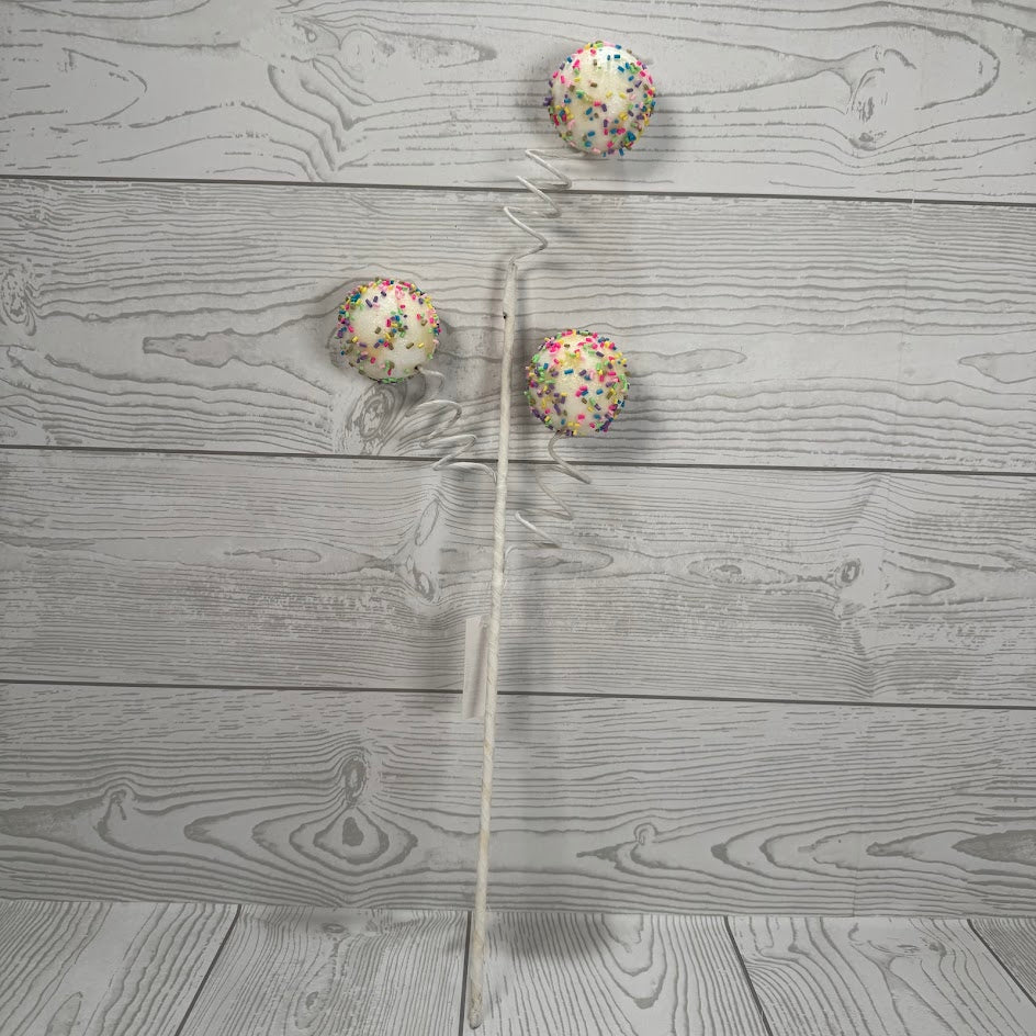 17IN TWISTY BALL X3 W/ SPRINKLES - X25362-WHT
