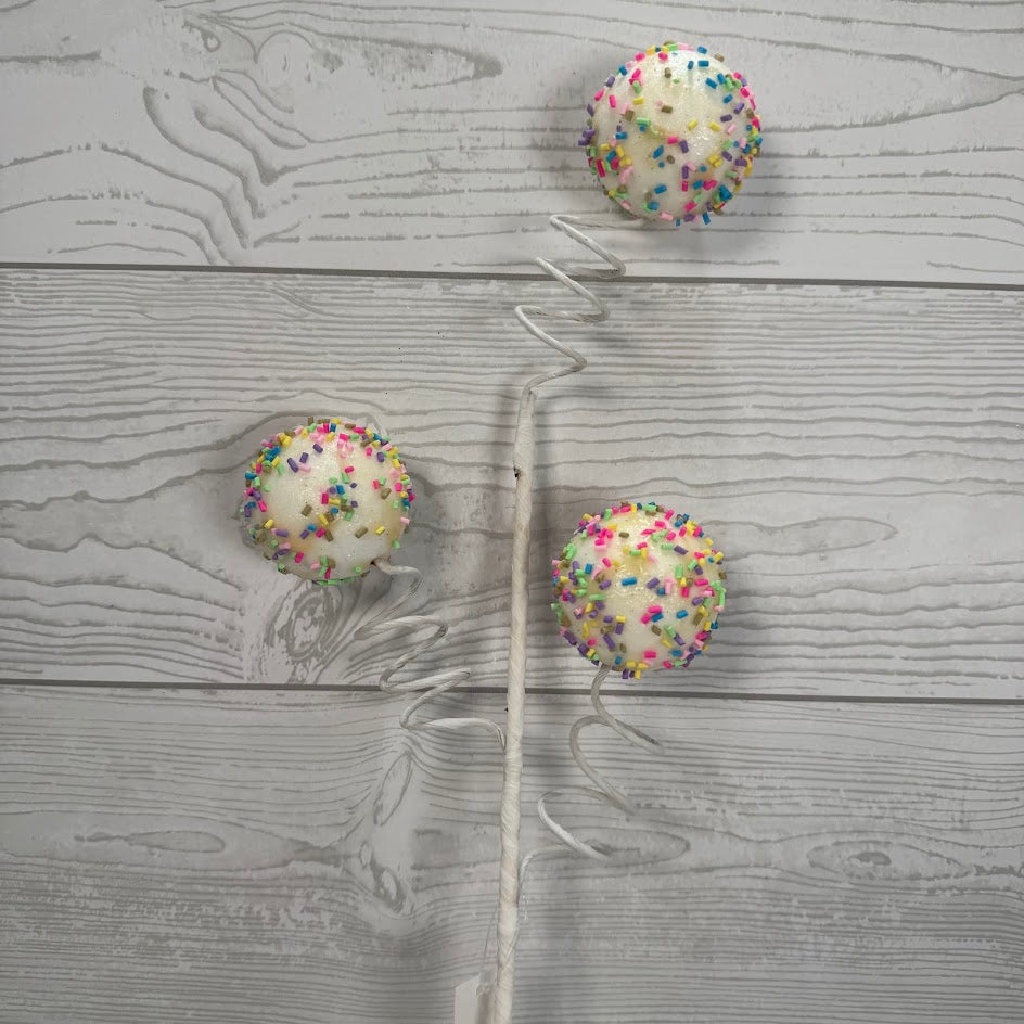 17IN TWISTY BALL X3 W/ SPRINKLES - X25362-WHT