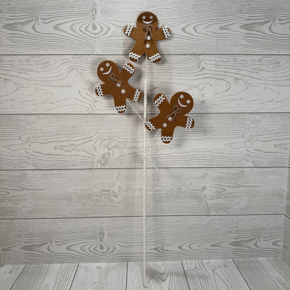 23" GINGERBREAD MAN X3 SPRAY - X25109-NAT * RD