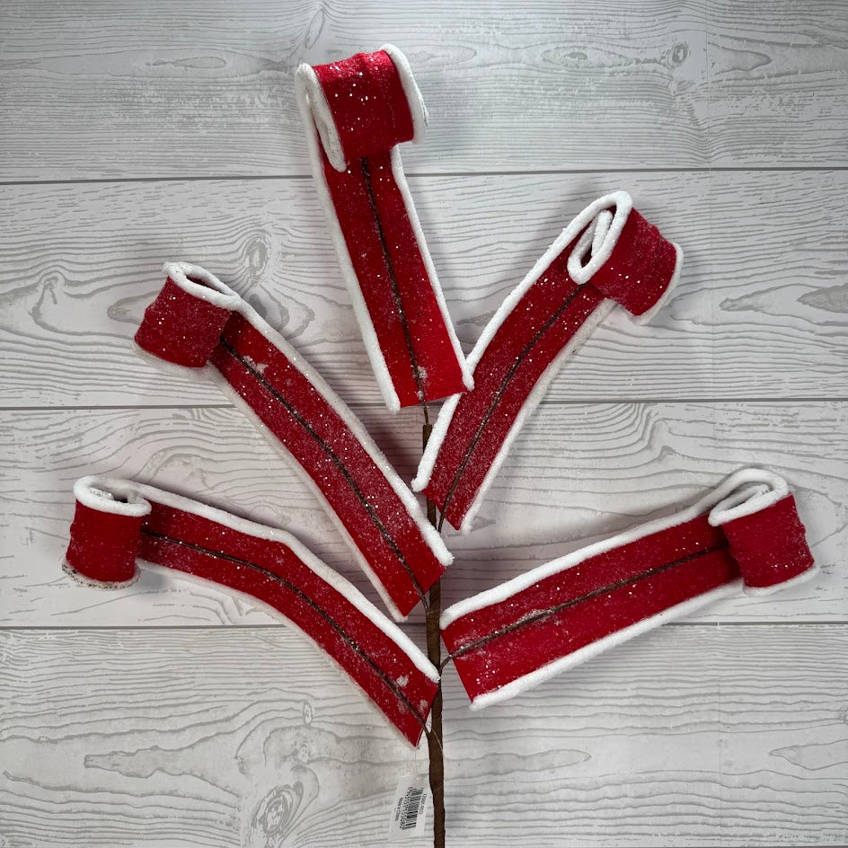 29" FELT W/PIPING CURL - RED - X26891-RED * RD