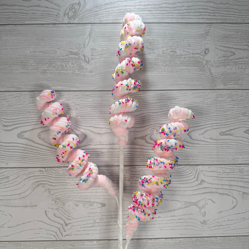 30.5" FELT CURLY W/SPRINKLES X3 - X26800-PINK