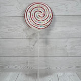 18" SWIRL LOLLIPOP PICK - RED/WHITE W/ SPRINKLES - X23618-RDWT