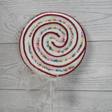 18" SWIRL LOLLIPOP PICK - RED/WHITE W/ SPRINKLES - X23618-RDWT
