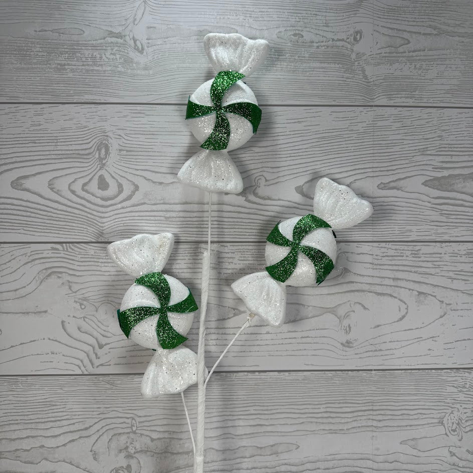 GLITTER PEPPERMINT CANDY X3 - X26893-GNWT