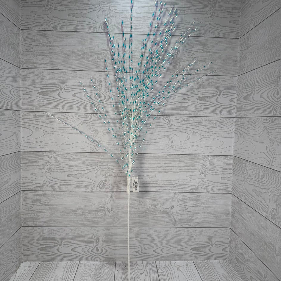 36.5" GLITTER GRASS SPRAY - IRIDESCENT/WHITE - X25710-WHT