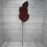 31" GLITTER AMGNOLIA LEAF SPRAY - X26419-RED
