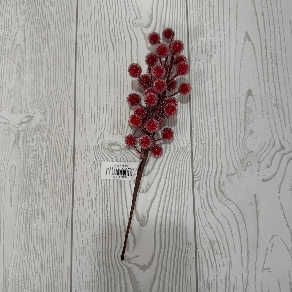 12" BEAD BERRY PICK - RED - X25674-RED