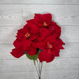 18" POINSETTIA X5 BUSH - XB19895-RED