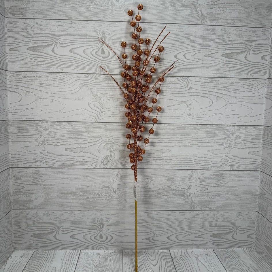 27.5" GLITTER BERRY/GRASS SPRAY - COPPER - X25592-COPP * BL