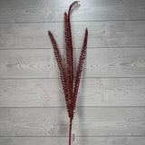 35" GLITTER FERN SPRAY X3 - X25259-RED * G