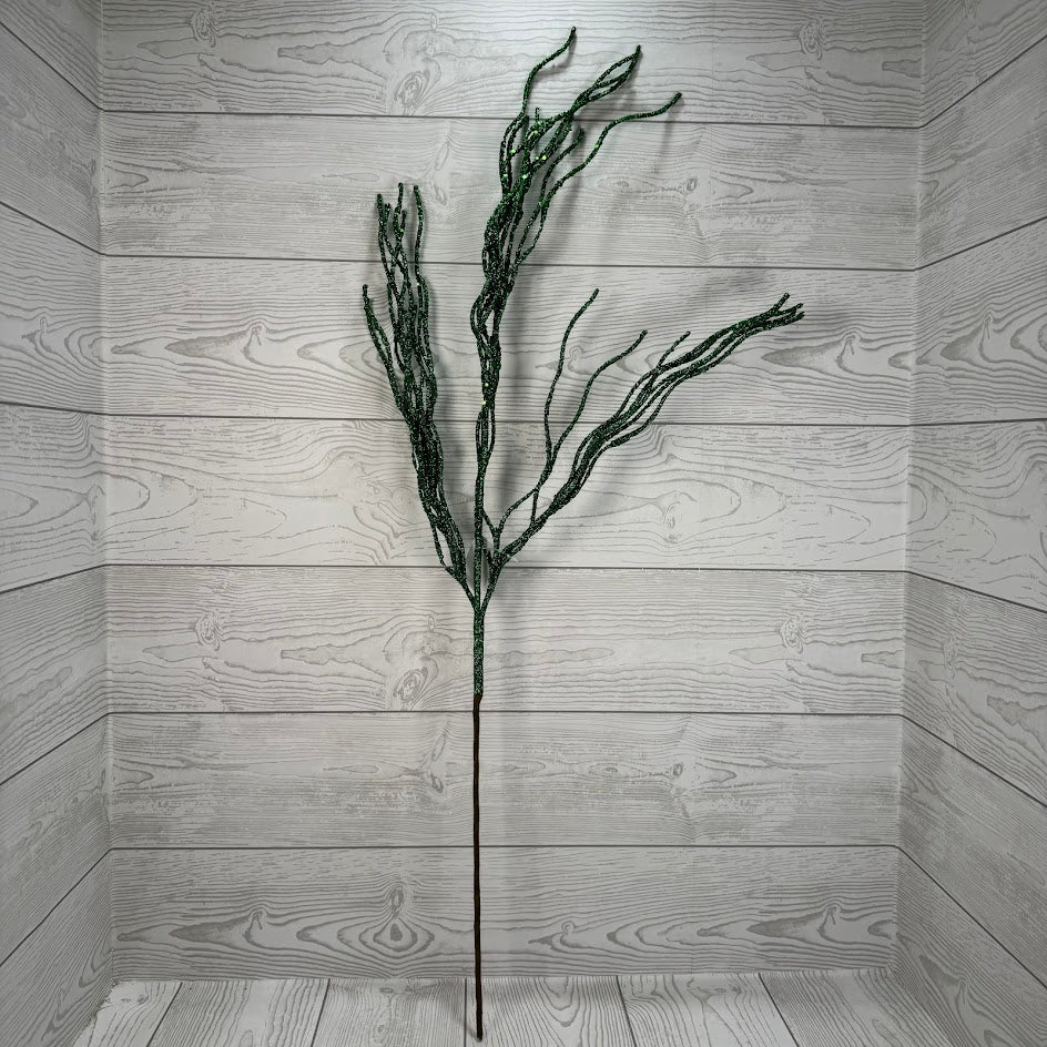 GLITTER BRANCH SPRAY - X23129-DKGN * G