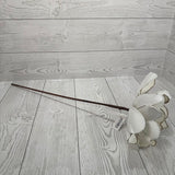 20"H 7"D VELVET/GLITTER MAGNOLIA - WHITE/CHAMPAGNE - X25333-WTCH * G BL