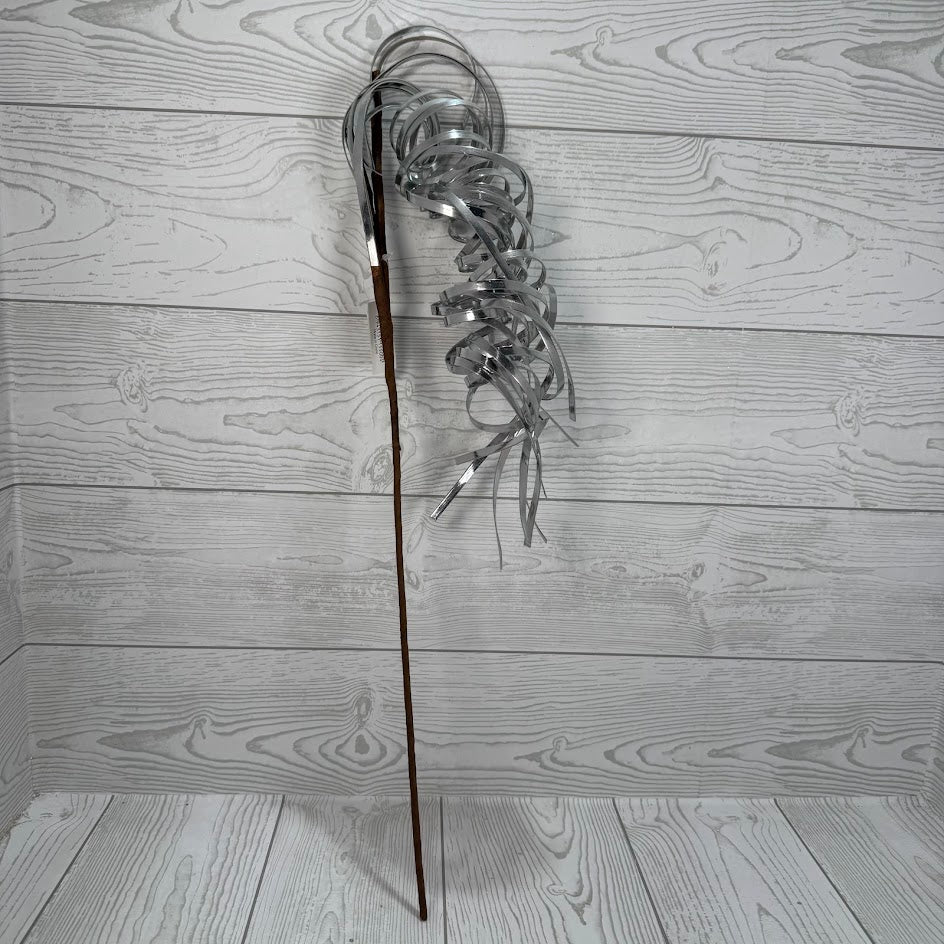 38" CURLY RIBBON SPRAY - X26883-SLVR