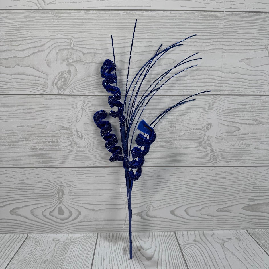 13.5" GLITTER CURL GRASS - BLUE - X26920-BLUE * G