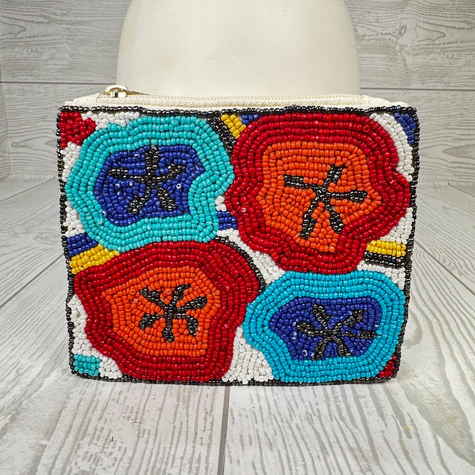 ZIPPER POUCH 5 1/2"X4" - FLOWERS - HD00294