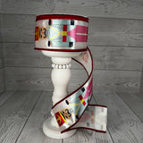 2.5"X10YD PASTEL NUTCRACKER ON SATIN RIBBON - PINK/BLUE/RED - DCR5731