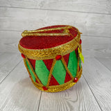 GLITTER DRUM ORNAMENT H5XDIA6 - RED/GREEN - RD - 85258RDGN