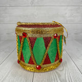 GLITTER DRUM ORNAMENT H5XDIA6 - RED/GREEN - RD - 85258RDGN