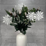 CEDAR PINECONE SNOWFLAKE BUSH X14 H21 - PK G - 86569SNOW