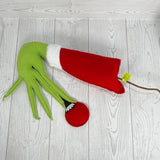 GREEN MONSTER HAND ORNAMNET PICK H23xW11 - RED/WHITE/GREEN - OO - 85512RWG