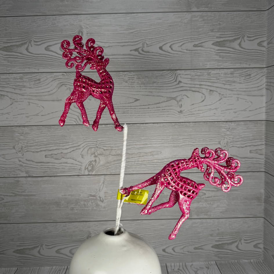 GLITTER DEER SPRAY X2 H21 - PINK - OO - 85762PK