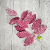 VELVET MAGNOLIA LEAF SPRAY X11 H25 - MAUVE - OO - 85361MV