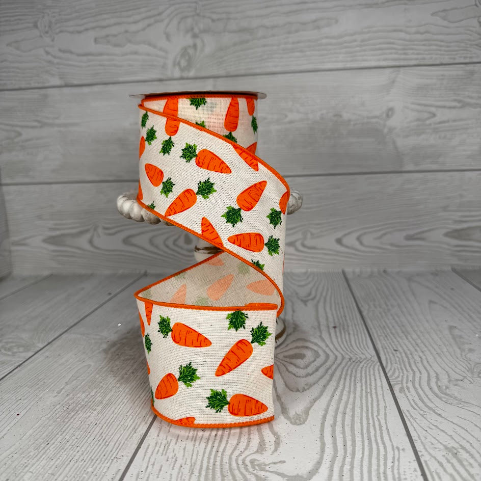 2.5"X10YD CARROTS - CREAM/ORANGE/GREEN - RGA1585C2