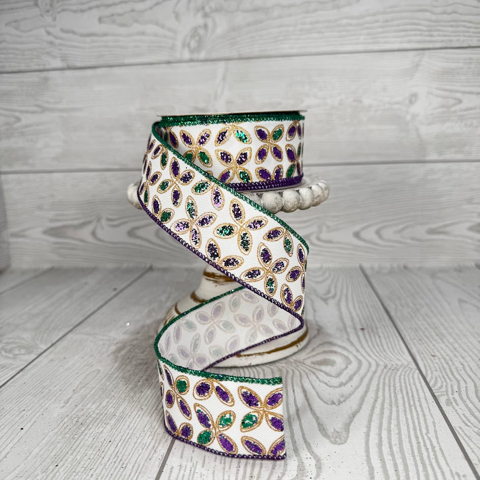 1.5"X10YD MARDI GRAS - PURPLE/GOLD/GREEN - RGE192527