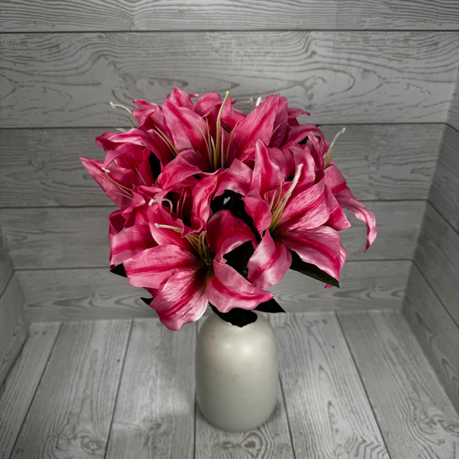 19IN TIGER LILY BUSH X11 -  PINK - 84852-PK * G