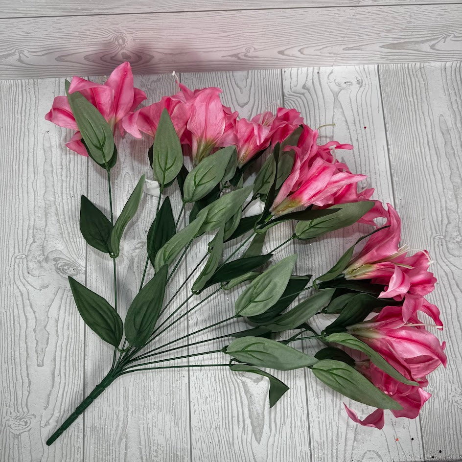 19IN TIGER LILY BUSH X11 -  PINK - 84852-PK * G