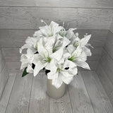 19IN TIGER LILY BUSH X11 - WHITE - 84852-WT * G