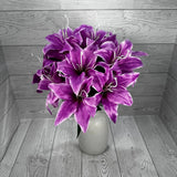 19IN TIGER LILY BUSH X11 - LAVENDER - 84852-LV * G