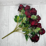 ROSE ROSE BUD BUSH X10 - BURGUNDY - 53993-BG * PK G