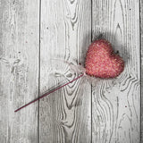 12IN GLITTER HEART PICK - PINK - 40430-PK * BL G
