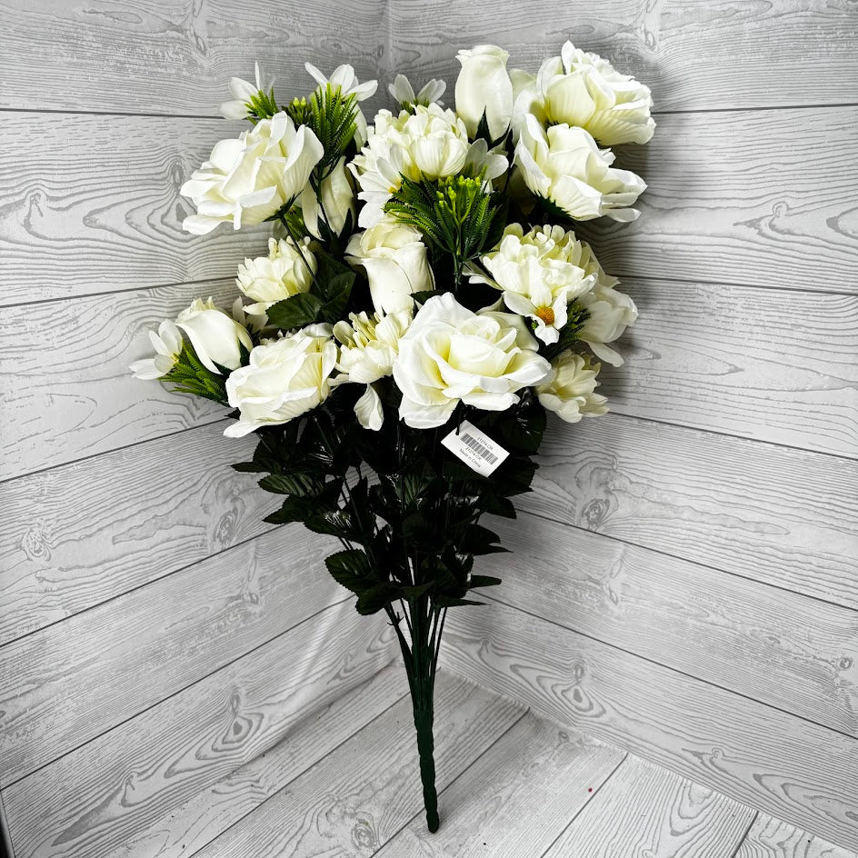 28IN ROSE BUD ROSE PEONY - CREAM - 21274-CR * R