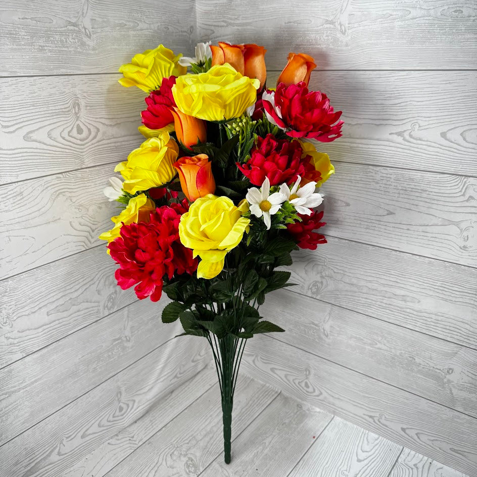 28IN ROSE BUD ROSE PEONY - ORANGE/YELLOW/WHITE/BEAUTY - 21274-ORYELBT * R