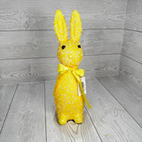 11IN GLITTER BEADED EASTER BUNNY - YELLOW - 23187-YEL * BL G
