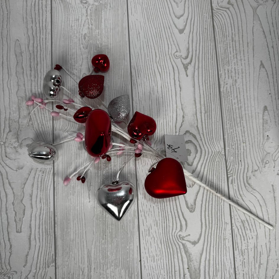 19IN VALENTINE HEART PICK - PINK/SILVER/RED - 65523 * BL G
