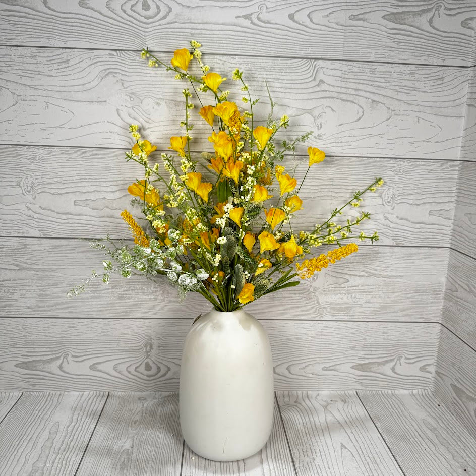 22IN MIXED WILDFLOWER BERRY - YELLOW - 40434-YEL * BL