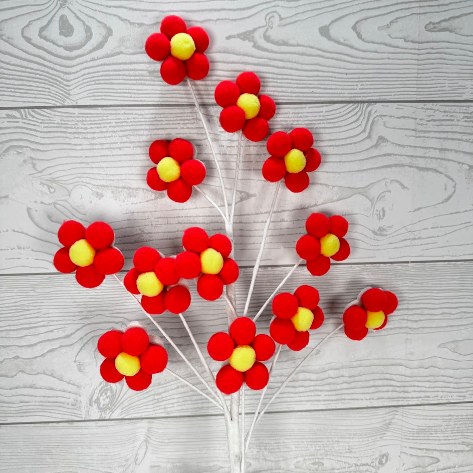 22IN FELT DAISY SPRAY - 65597-BTY