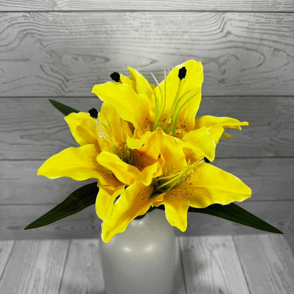 TIGER LILY BUSH X5 - YELLOW - B26017-YEL * RD