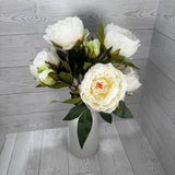 23" POLYESTER PEONY BUSH X9 - CREAM/PINK - 25786 * R