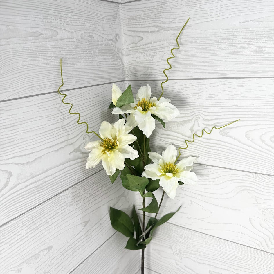 27" CLEMATIS SPRAY - WHITE - 28907 * OO