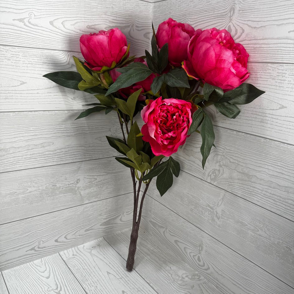 23" POLYESTER PEONY BUSH X9 - DARK PINK - 25788 * R