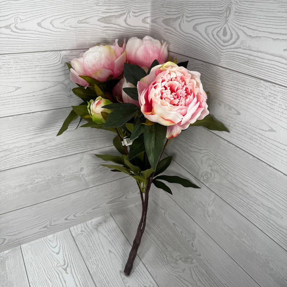 23" POLYESTER PEONY BUSH X9 - PINK - 25787 * R