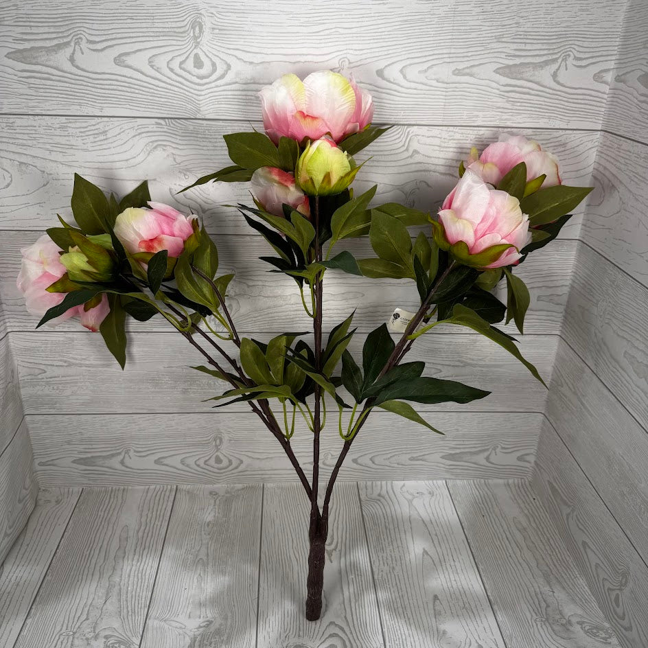 23" POLYESTER PEONY BUSH X9 - PINK - 25787 * R