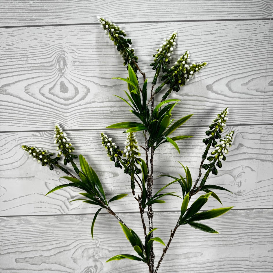 26" LAVENDER SPRAY - WHITE/GREEN - 28256 * OO