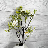 20" MINI FLOWERS - WHITE/GREEN - 28931 * P