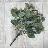 19" LEAVES AND MINI BERRIES BUSH - CREAM - 28167